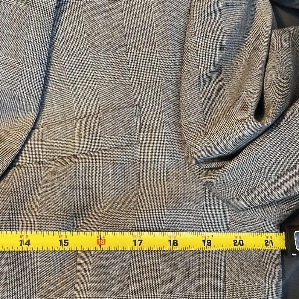 Lauren Ralph Lauren Jacket Mens 41R Gray Plaid 100% Wool Lord + Taylor Blazer - Picture 8 of 13